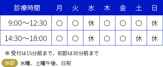 中央区月島の耳鼻咽喉科 橘耳鼻咽喉科クリニックの診療時間は月・火・木・金：9:30～12:30、14:30～18:00、土：9:30～12:30
休診日：水曜、土曜午後、日・祝